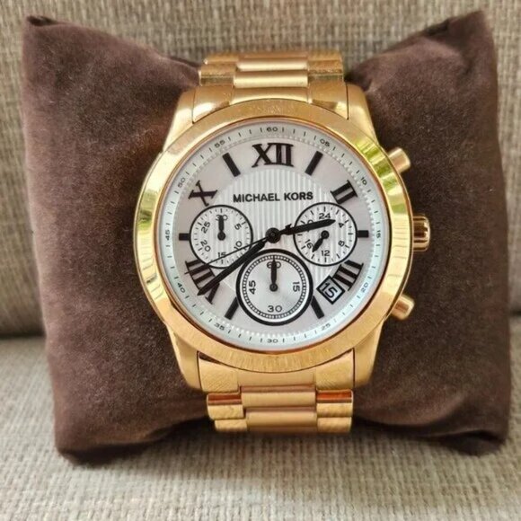 Michael Kors Girls Wristwatch Cooper Chronograph Rose Gold-Tone Date Calendar - Picture 1 of 15